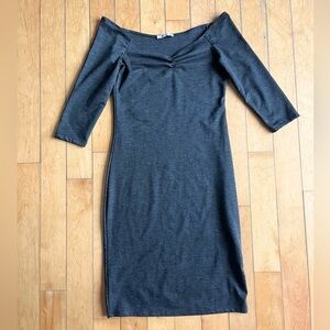 Zara TRF Gray Grey Midi Dress Pullover Stretch Bodycon Size Medium